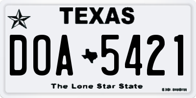 TX license plate DOA5421