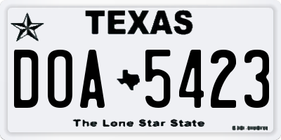 TX license plate DOA5423