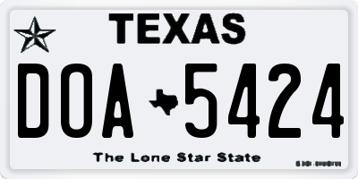 TX license plate DOA5424