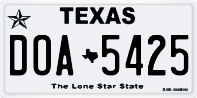 TX license plate DOA5425