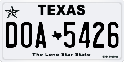 TX license plate DOA5426