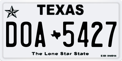 TX license plate DOA5427