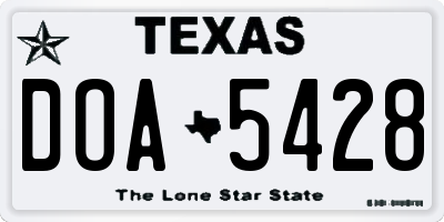 TX license plate DOA5428