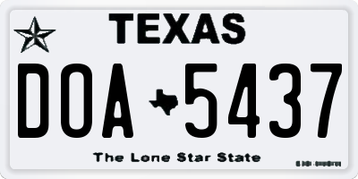 TX license plate DOA5437
