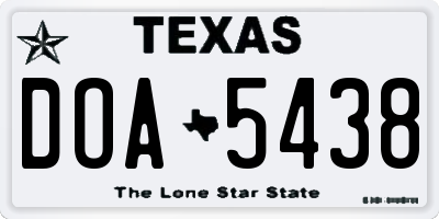 TX license plate DOA5438
