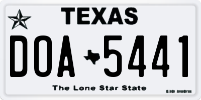 TX license plate DOA5441