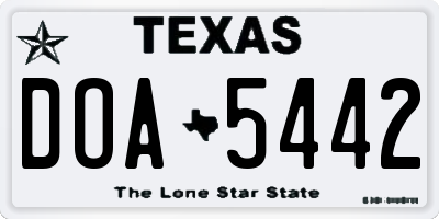 TX license plate DOA5442