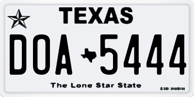 TX license plate DOA5444