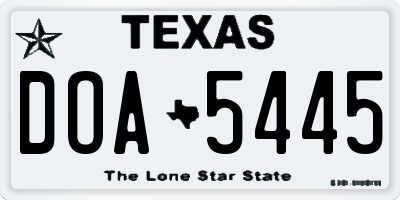 TX license plate DOA5445