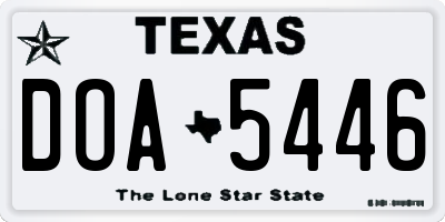 TX license plate DOA5446