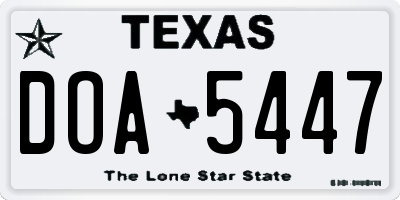 TX license plate DOA5447