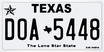 TX license plate DOA5448
