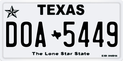 TX license plate DOA5449