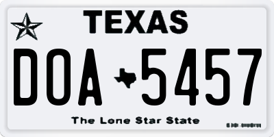 TX license plate DOA5457