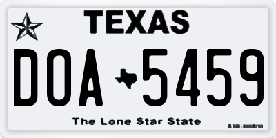 TX license plate DOA5459