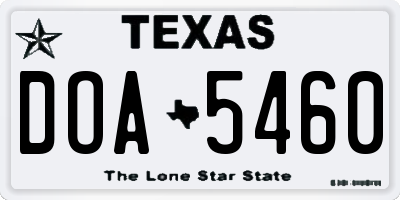 TX license plate DOA5460