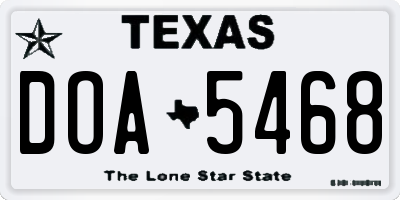 TX license plate DOA5468