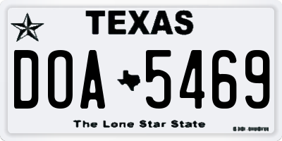TX license plate DOA5469