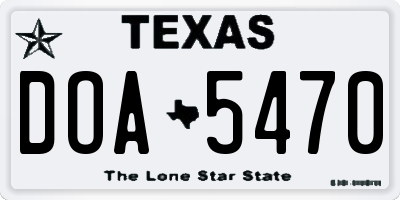 TX license plate DOA5470