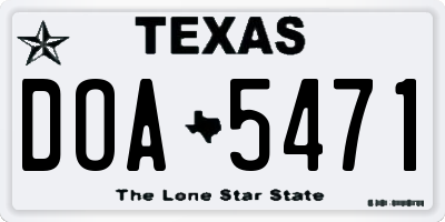 TX license plate DOA5471