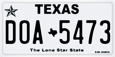 TX license plate DOA5473