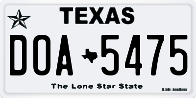 TX license plate DOA5475