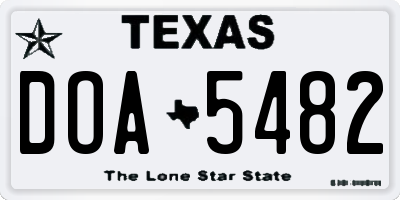 TX license plate DOA5482
