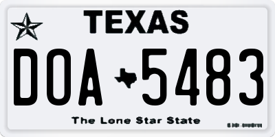 TX license plate DOA5483