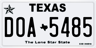 TX license plate DOA5485