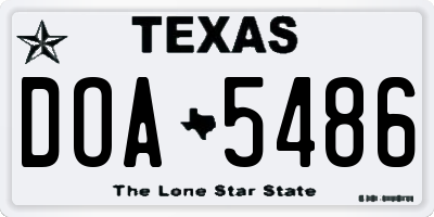 TX license plate DOA5486