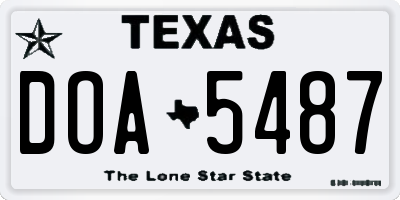 TX license plate DOA5487