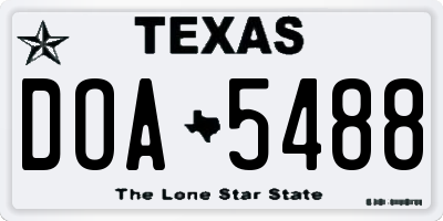 TX license plate DOA5488