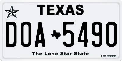 TX license plate DOA5490