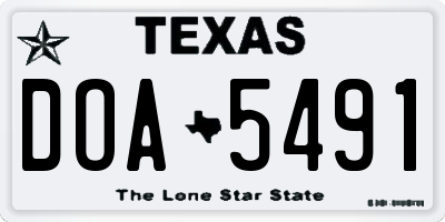 TX license plate DOA5491