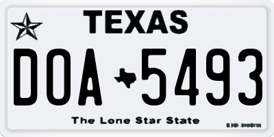 TX license plate DOA5493