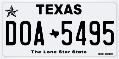 TX license plate DOA5495