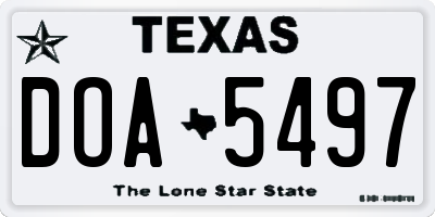 TX license plate DOA5497