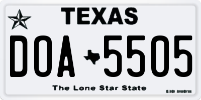 TX license plate DOA5505