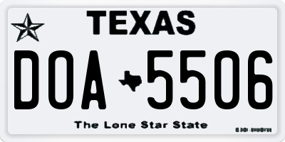 TX license plate DOA5506