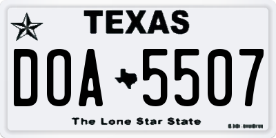 TX license plate DOA5507