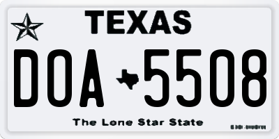 TX license plate DOA5508