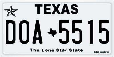 TX license plate DOA5515