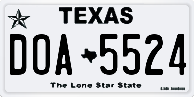 TX license plate DOA5524