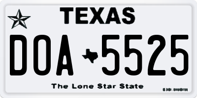TX license plate DOA5525