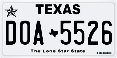 TX license plate DOA5526