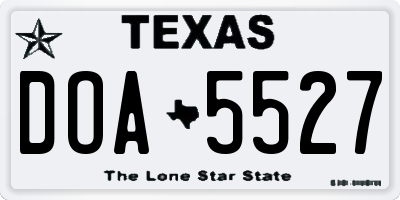 TX license plate DOA5527