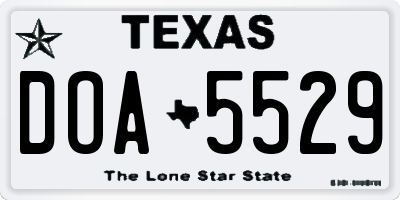 TX license plate DOA5529