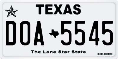 TX license plate DOA5545