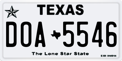 TX license plate DOA5546