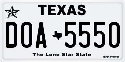 TX license plate DOA5550